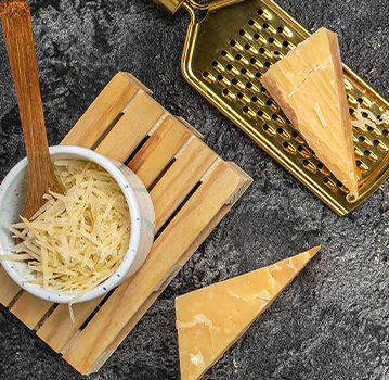 Above view of Parmigiano Reggiano